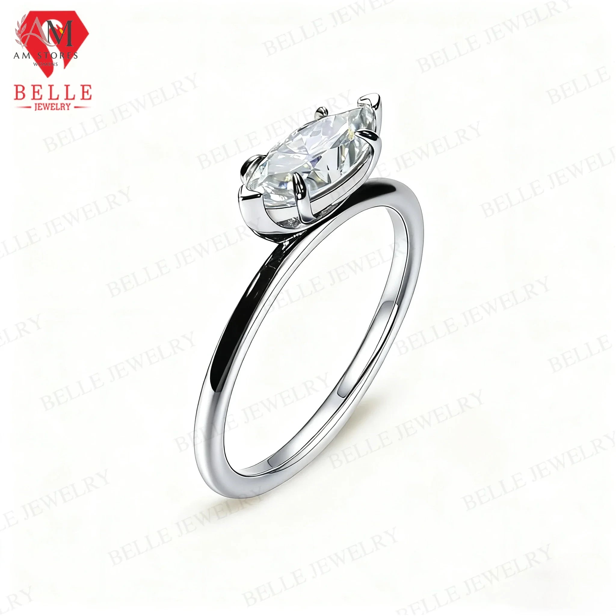 925 Sterling Silver Moissanite Wedding Women's Ring - view 6