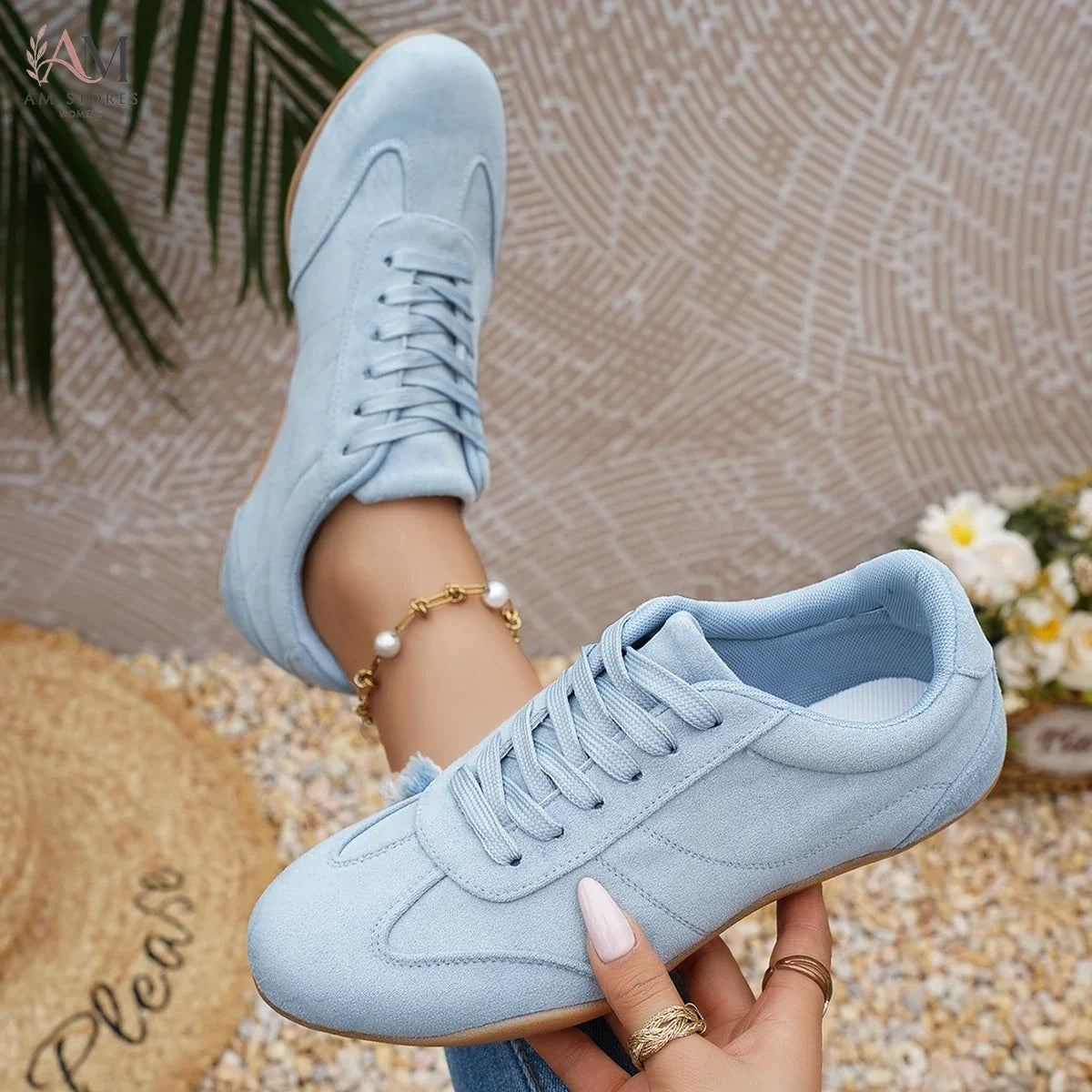 Women's Leather Outdoor Casual Sneakers - view 3