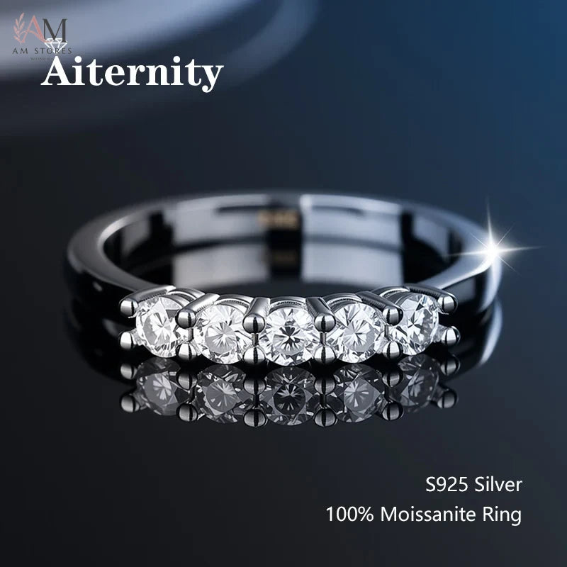 925 Sterling Silver Moissanite Wedding Women's Ring - view 7