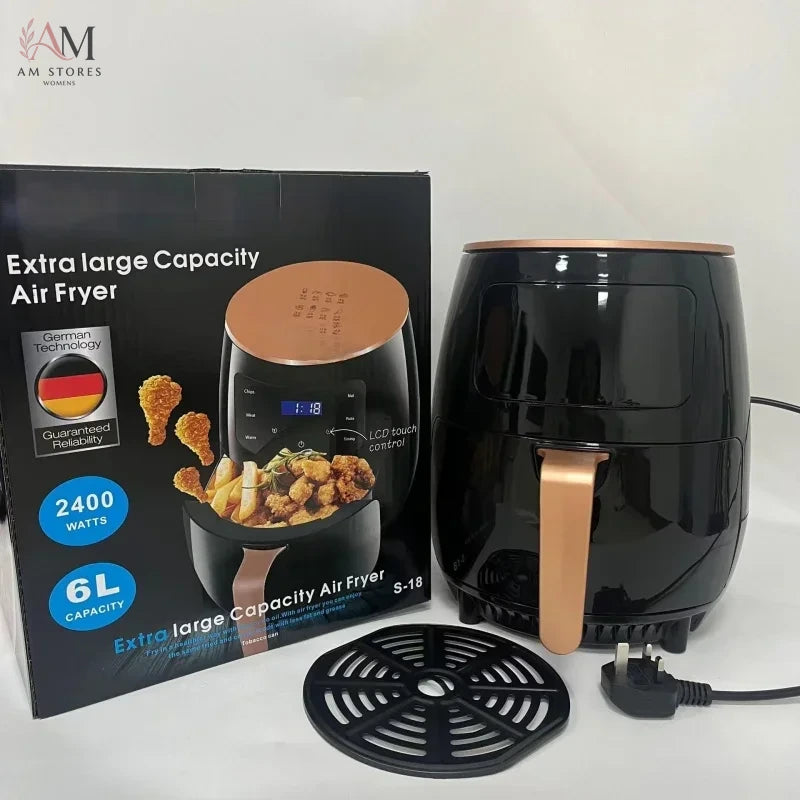 6L Large Capacity Air Fryer 2200W Multifunctional Touch Screen Fully Automatic Electric French Fries Maker for Household