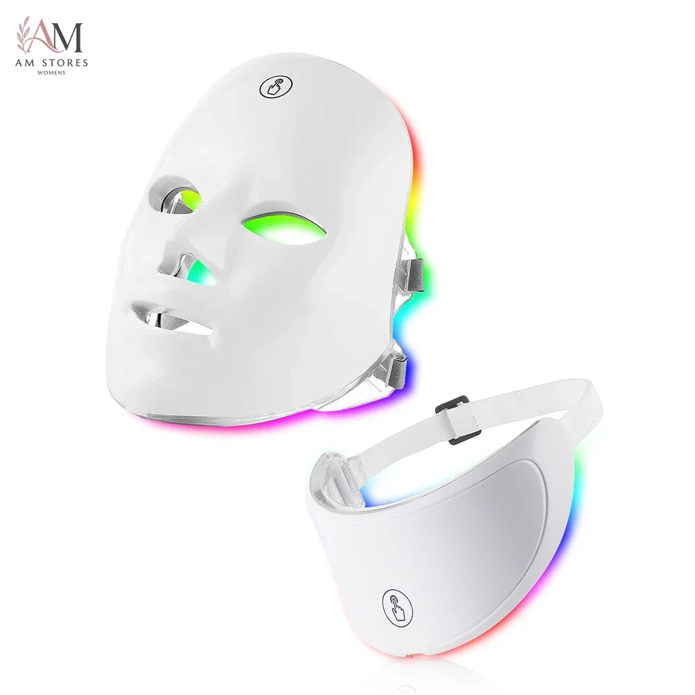 7-Color LED Face & Neck Light Therapy Mask - Image 1