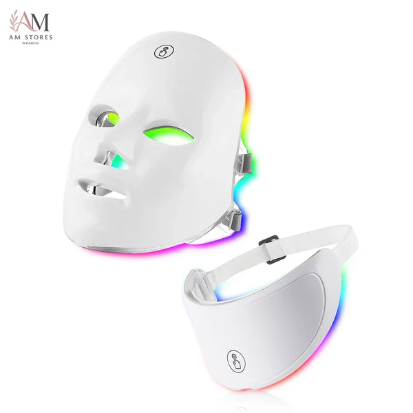 7-Color LED Face & Neck Light Therapy Mask - Image 1