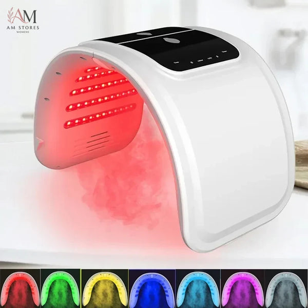 7-Color LED Facial Light Therapy Mask with Mist Attachment - Image 1