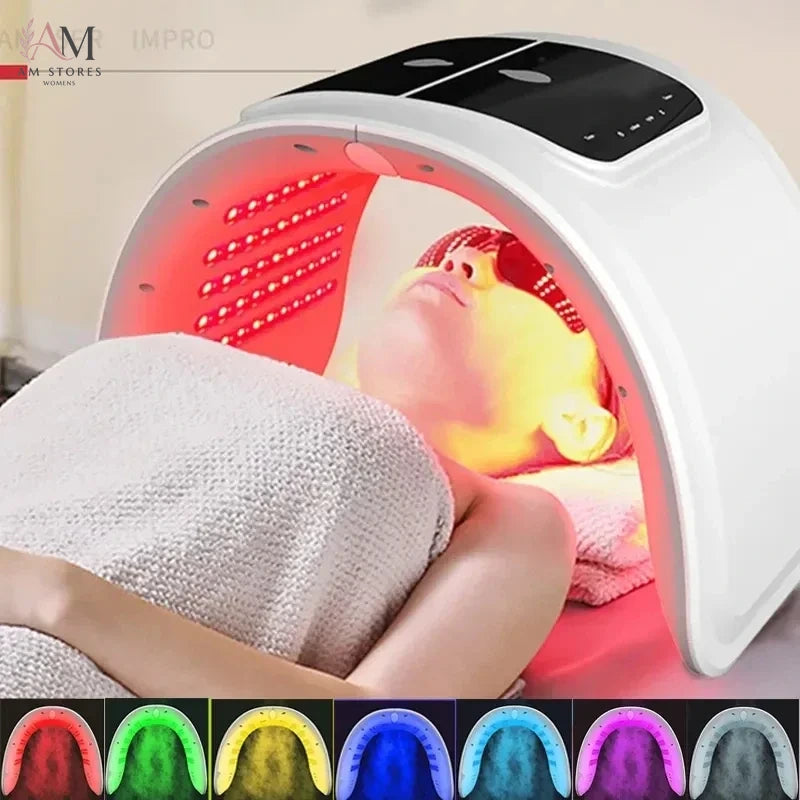 7-Color LED Facial Light Therapy Mask with Mist Attachment - Image 2