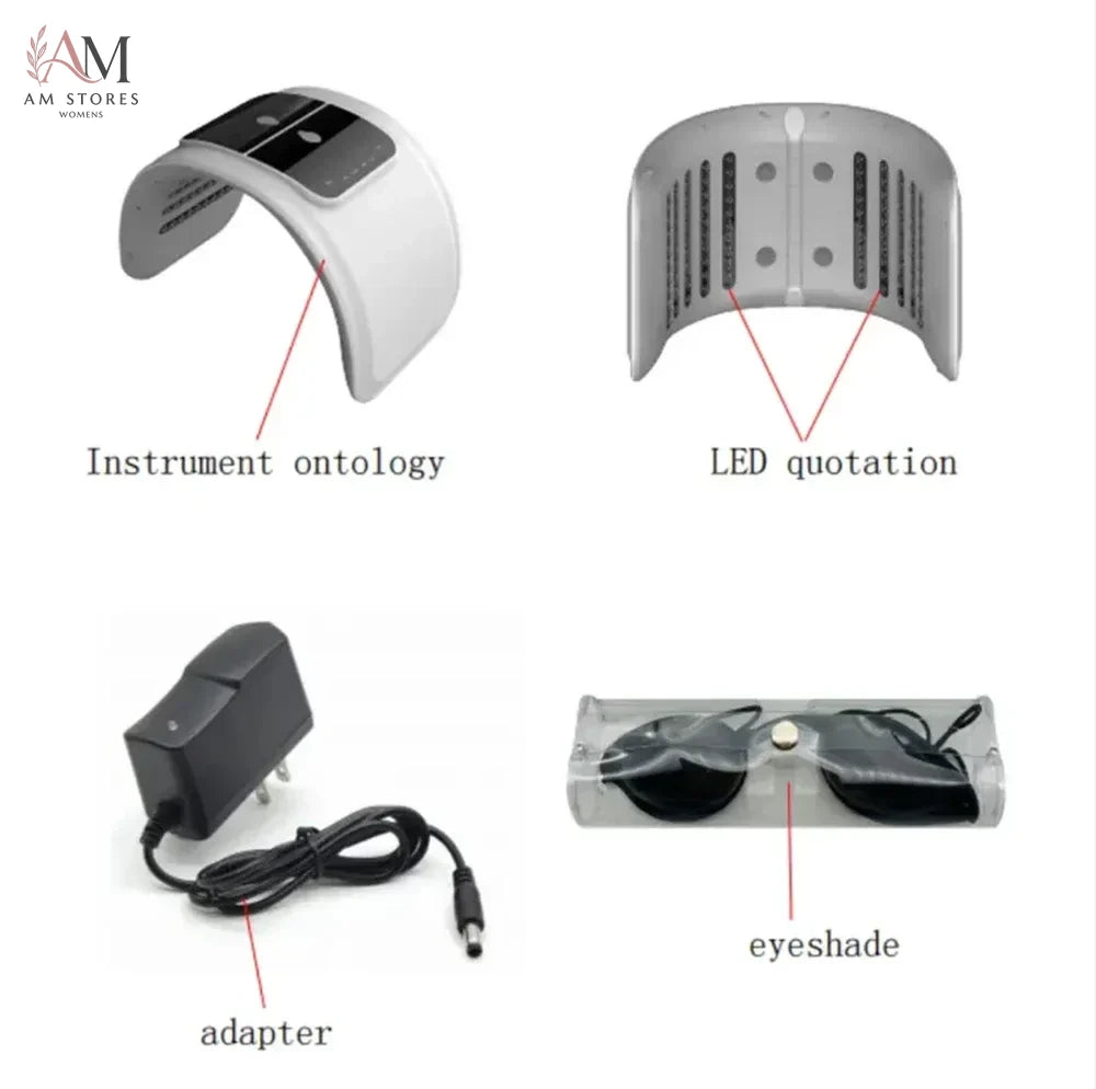 7-Color LED Facial Light Therapy Mask with Mist Attachment - Image 6
