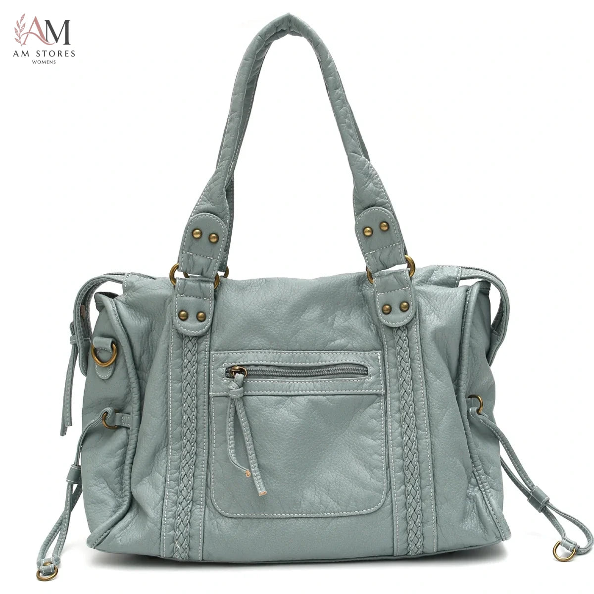 Unisex PU Leather Large-Capacity Crossbody Bag - view 12