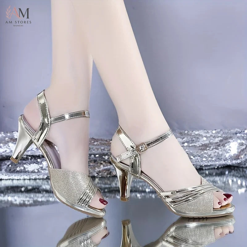 Women's Open-Toe Glitter Wedding High-Heel Sandals - view 6