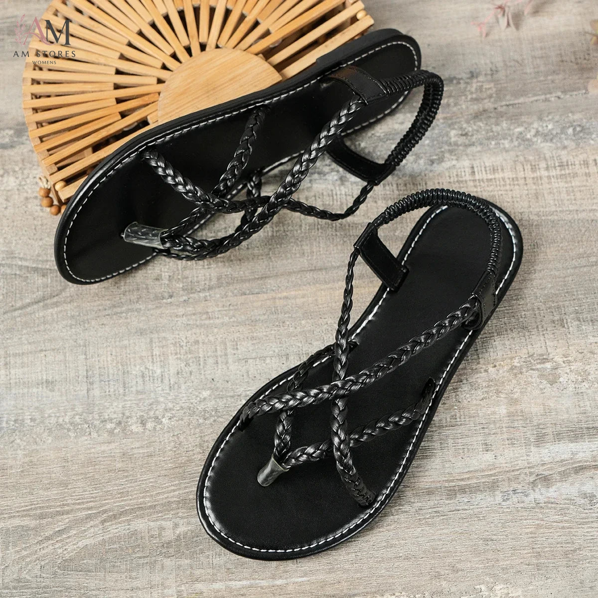 Women's Woven Hollow-Out Flat Beach Sandals - view 11