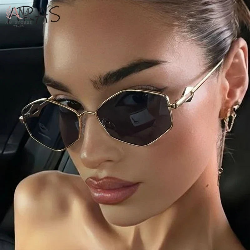 Women's Vintage Hexagon Metal Sunglasses - view 1