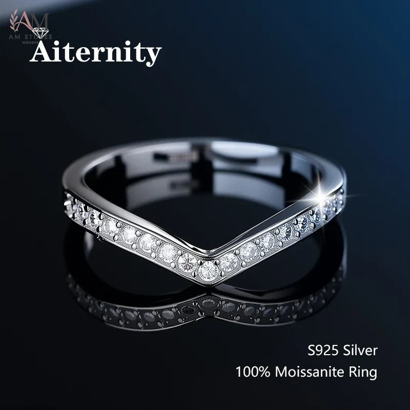 925 Sterling Silver Moissanite Wedding Women's Ring - view 12