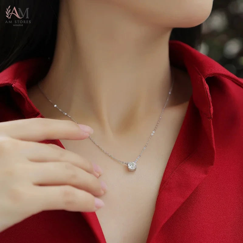 0.5–5CT Moissanite Pendant Necklace in 925 Sterling Silver - view 2