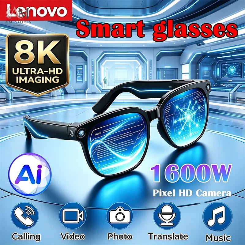 Lenovo 8K Wireless Bluetooth Smart Glasses with Touch Controls & Translation - view 1