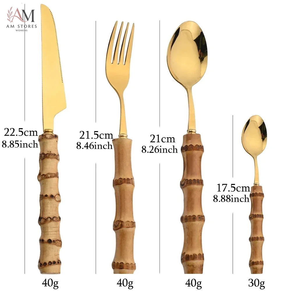 Bamboo 24-Piece Stainless Steel Flatware Set - view 6
