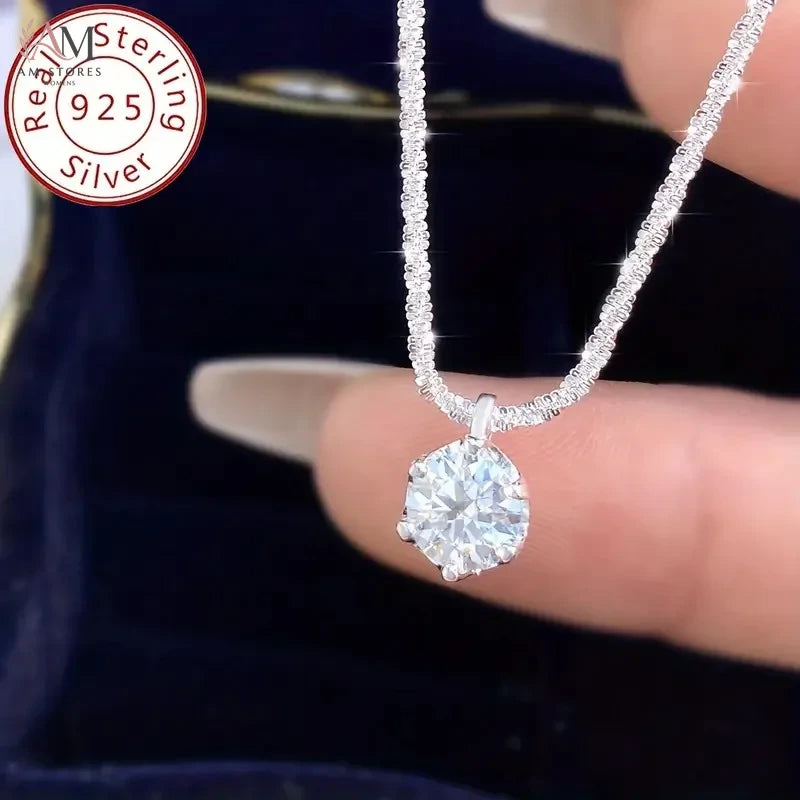 LOUTF 925 Sterling Silver Moissanite Pendant Women's Necklace - view 8