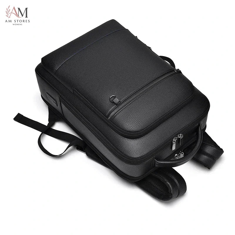 Executive Men's PU Leather Travel Backpack - view 5