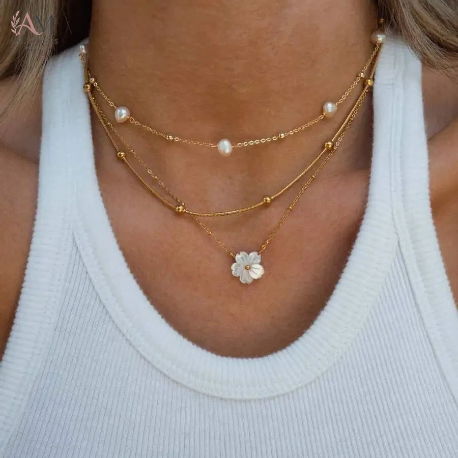 Bohemian Plumeria Flower Pendant Necklace - view 5