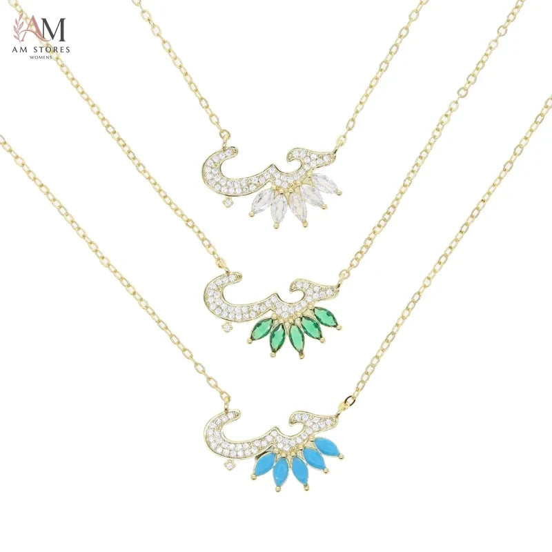 Gold-Plated Colorful Arabic Letter Pendant Necklace - view 10