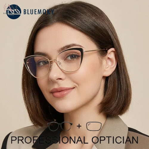 BLUEMOKY Women's Butterfly Blue-Light Prescription Metal Eyeglasses - view 1