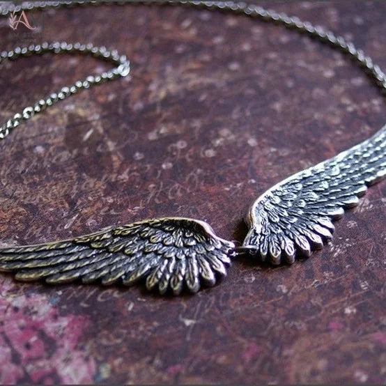 Vintage Angel Wing Feather Statement Necklace - view 2