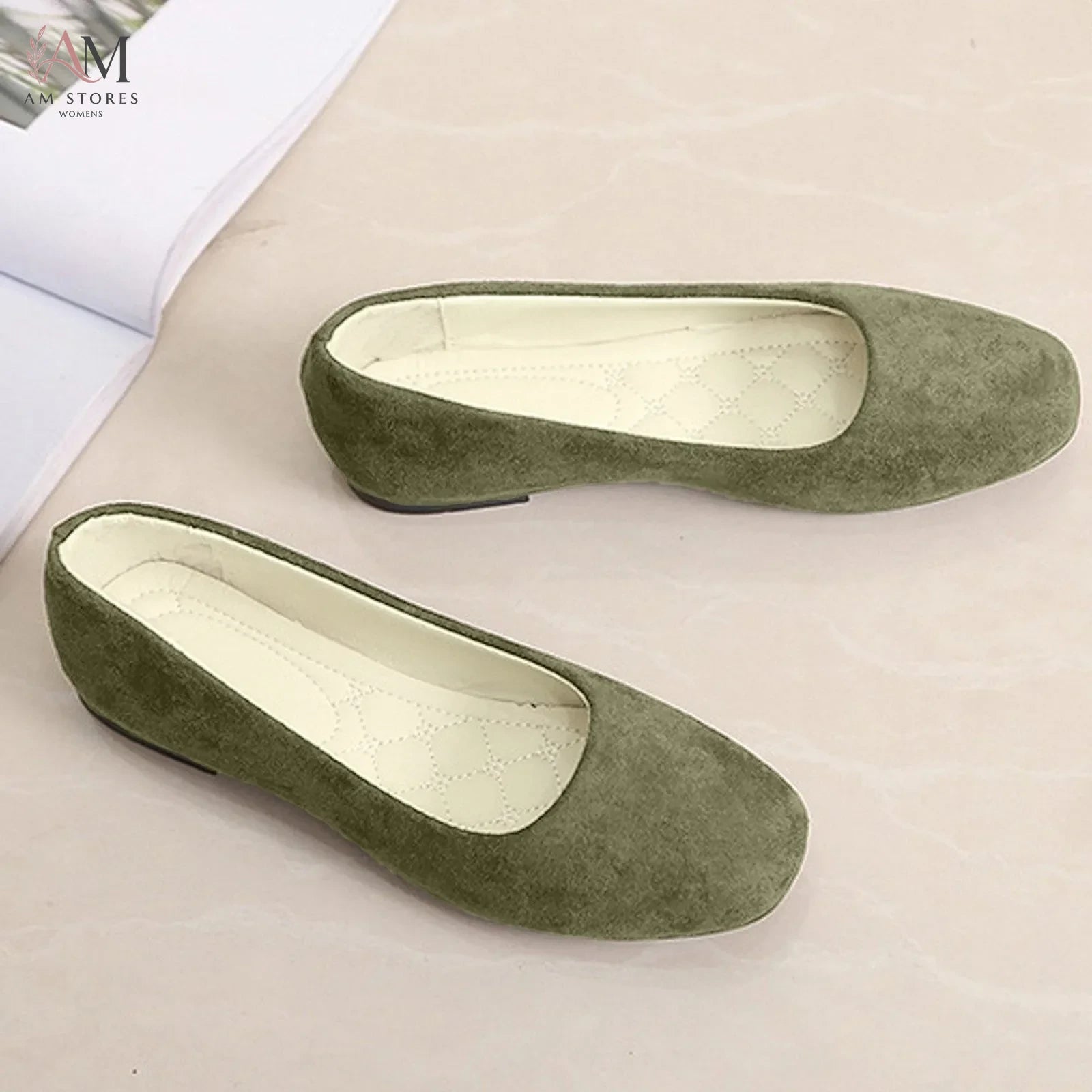 Women's Suede Square-Toe Flat Loafers - view 6
