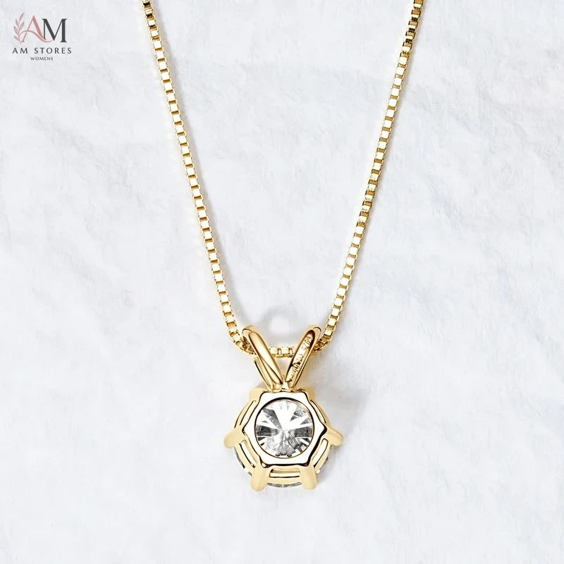 0.5–5ct Moissanite Pendant Necklace in 925 Silver - view 3