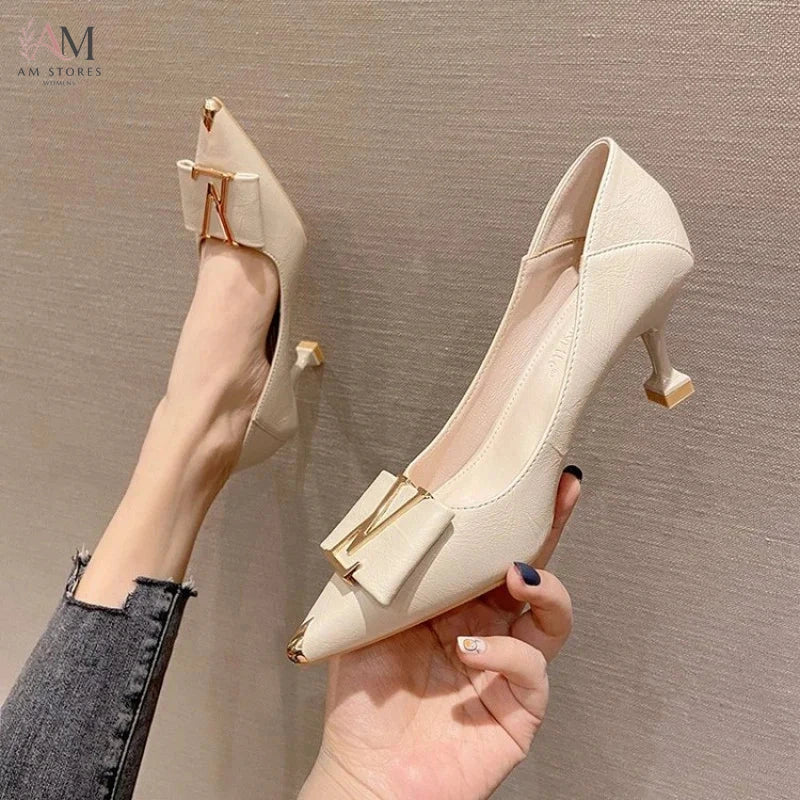 Women's Pointed-Toe Mid-Heel Office Pumps - view 4
