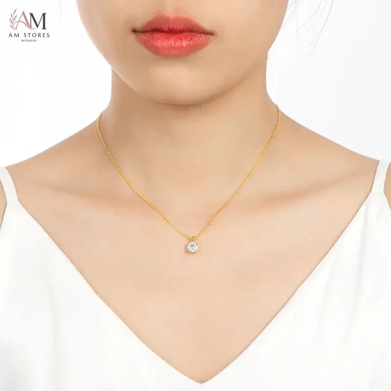 1ct Moissanite Solitaire Pendant Necklace in 925 Silver - view 5