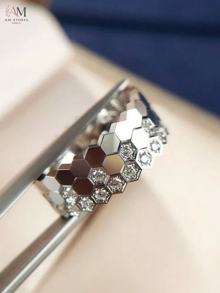 925 Sterling Silver Cubic Zirconia Engagement Wedding Women's Ring - view 9
