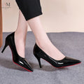 Women's Patent Leather Pointed-Toe Red-Sole Stiletto Pumps - view 7