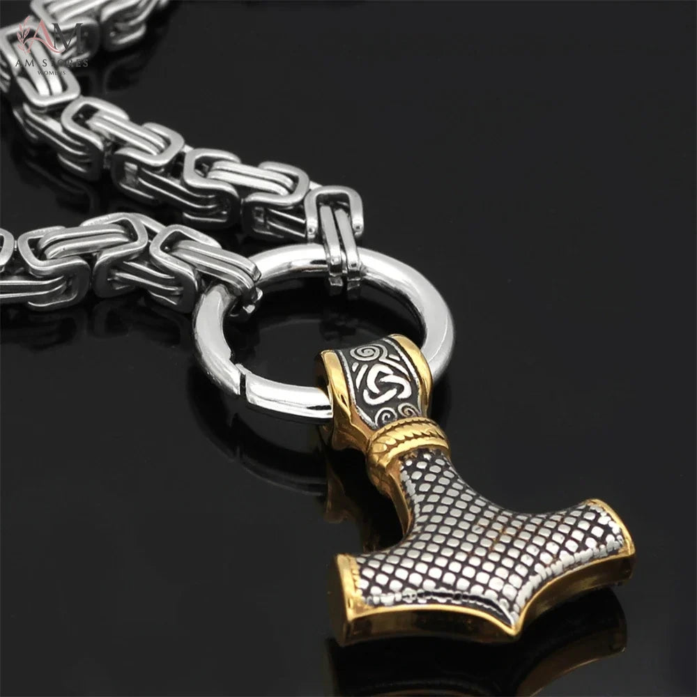Stainless Steel Wolf Celtic Men's Pendant Necklace - view 5