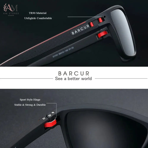 BARCUR Unisex Polarized Sports TR90 Sunglasses - view 2