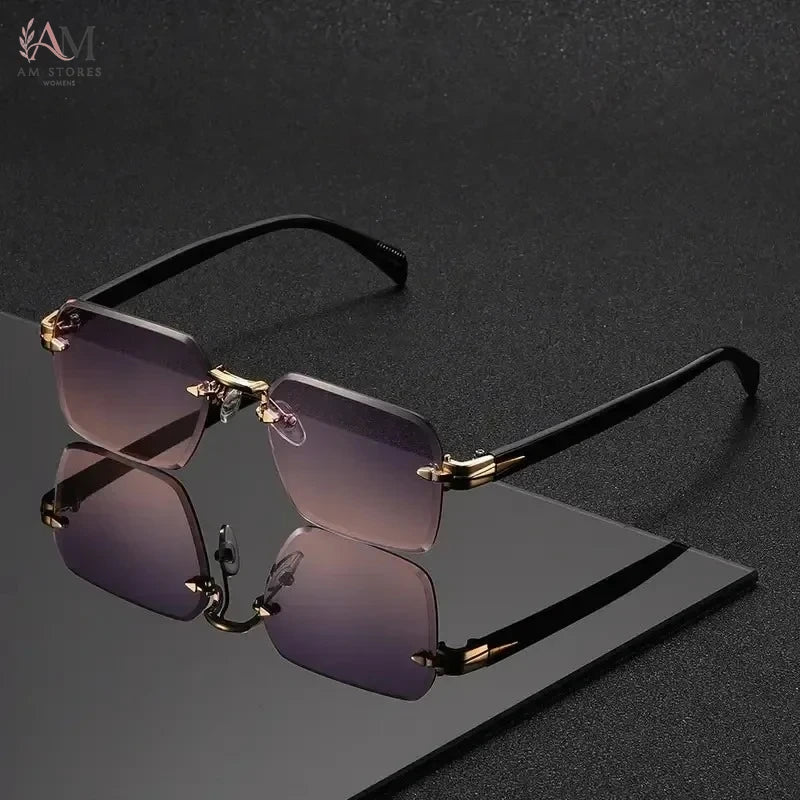 Unisex Rimless Rectangle Sunglasses UV400 - view 6