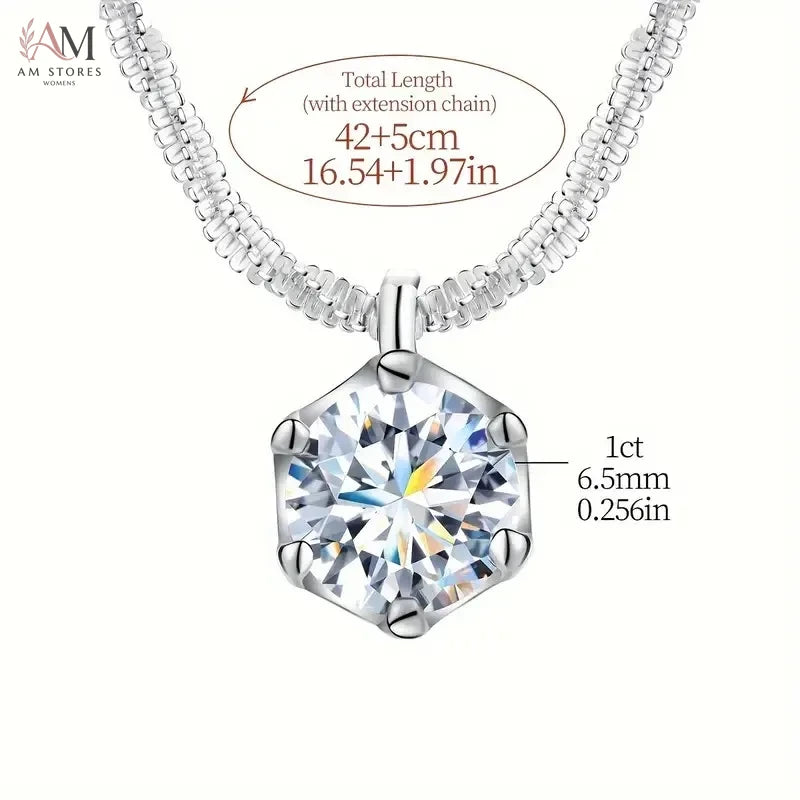 LOUTF 925 Sterling Silver Moissanite Pendant Women's Necklace - view 4