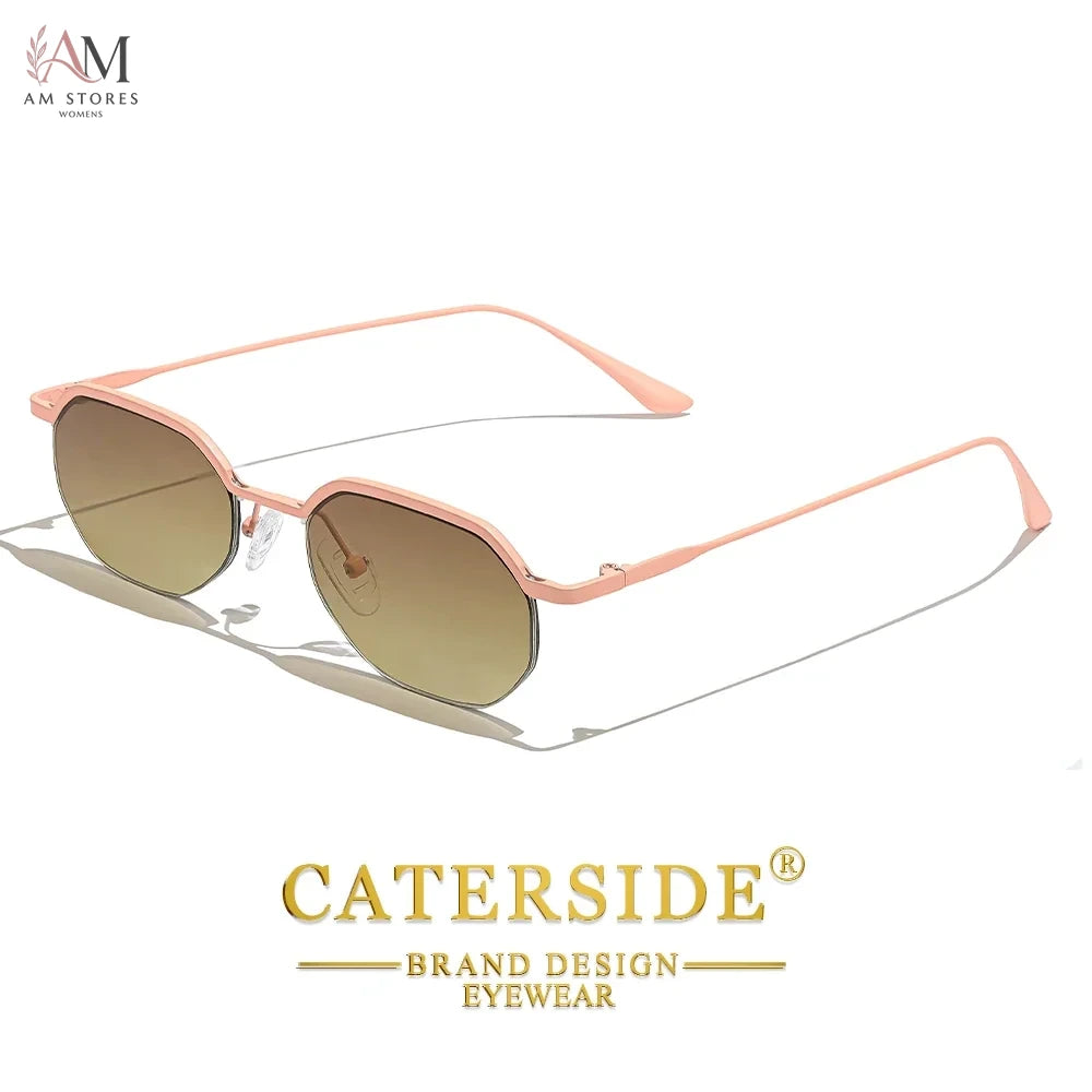 Caterside Unisex Vintage Polygon Small-Frame Sunglasses - view 12
