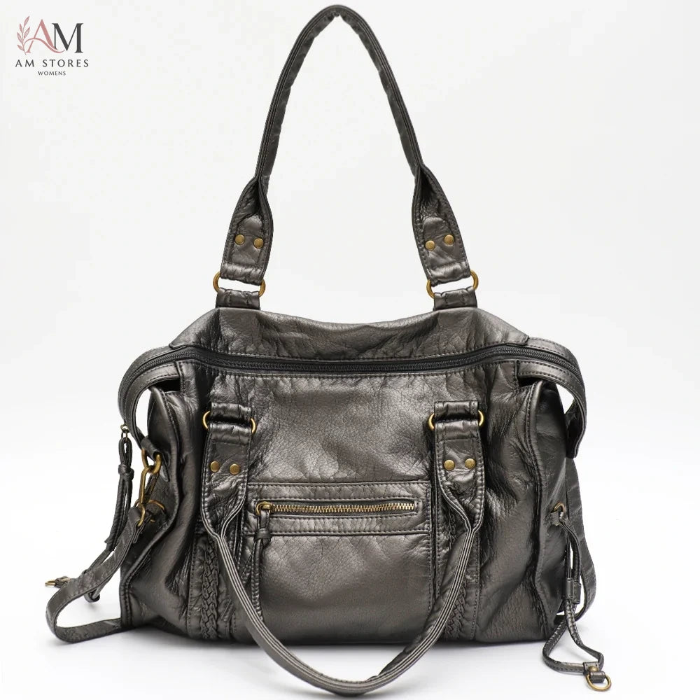 Unisex PU Leather Large-Capacity Crossbody Bag - view 16