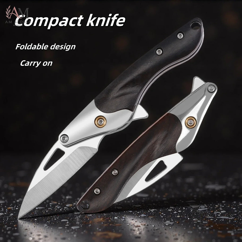 Black Walnut Handle Folding Fruit Knife - view 1