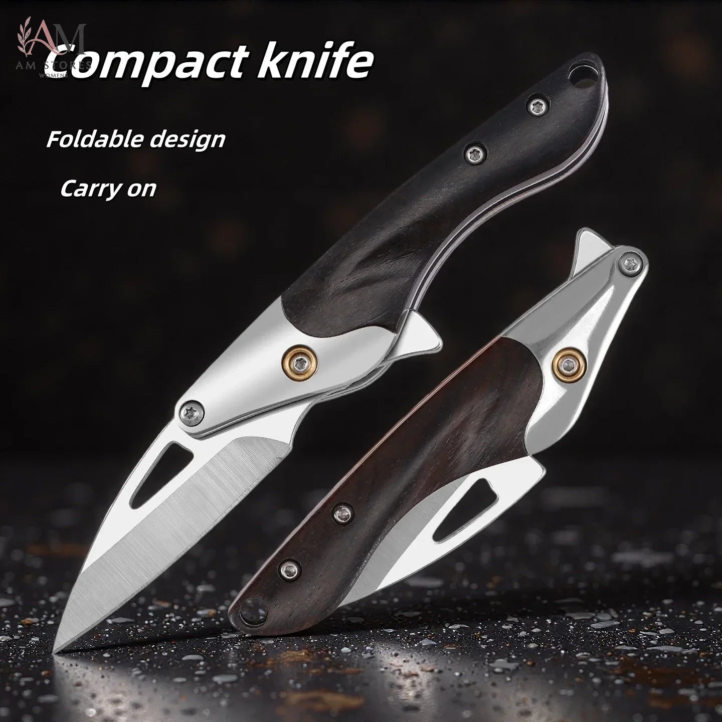 Black Walnut Handle Folding Fruit Knife - view 1