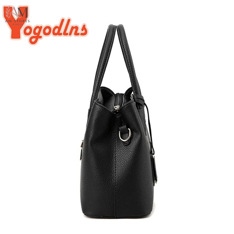 Women's Leather Shoulder Handbag - view 4