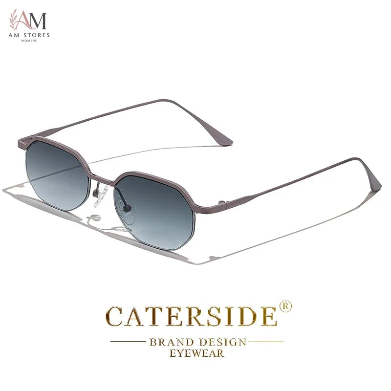 Caterside Unisex Vintage Polygon Small-Frame Sunglasses - view 16