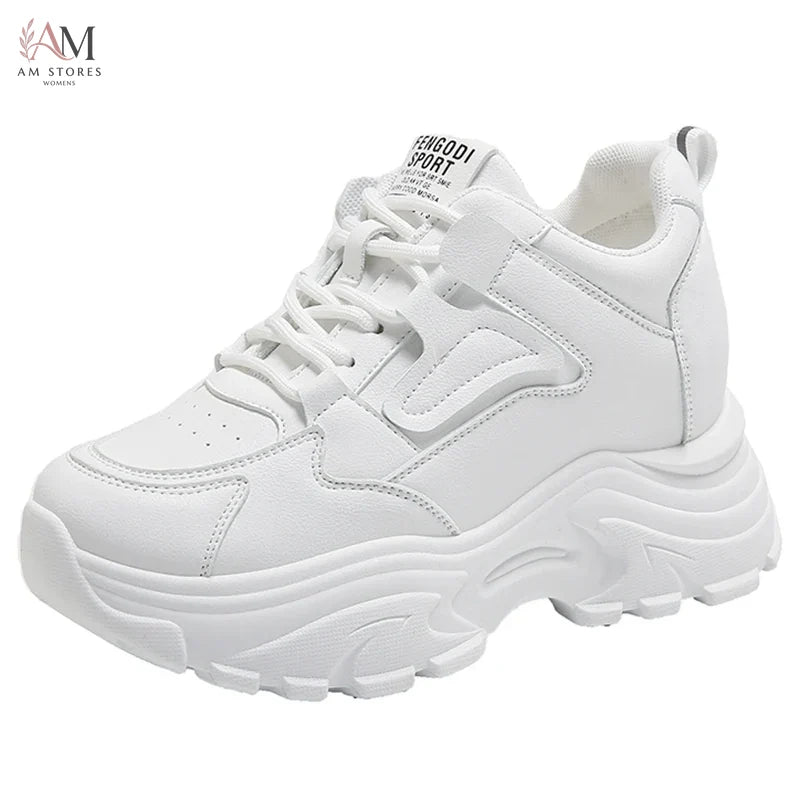 Women's Platform Leather Sneakers - view 8