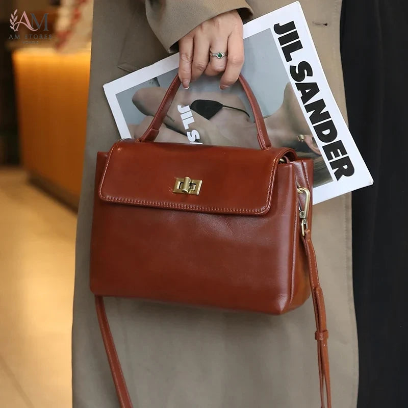 Genuine Women's Leather Vintage Crossbody Bag - view 10