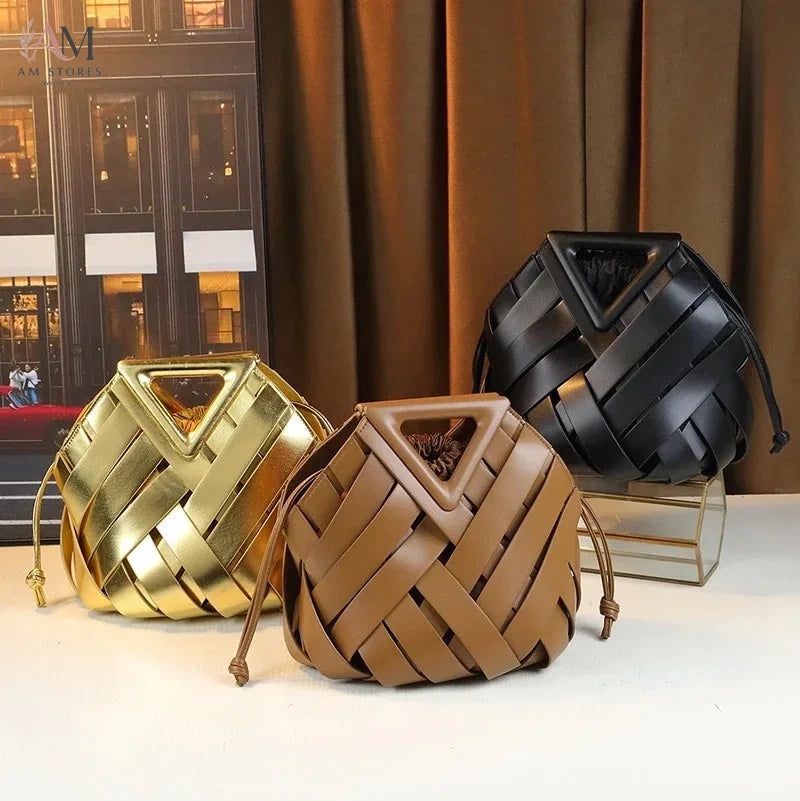 Women's Leather Woven Crossbody Bag - view 1