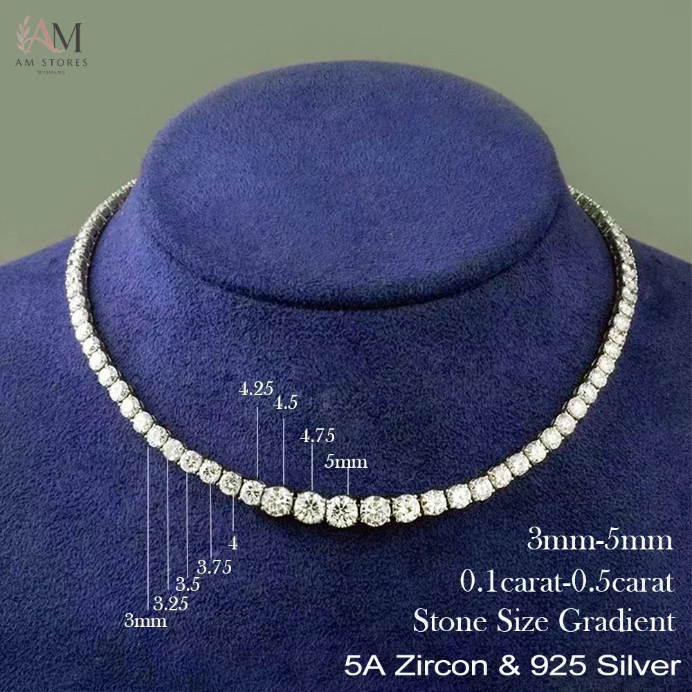 Moissanite Tennis Necklace in S925 Silver - view 11