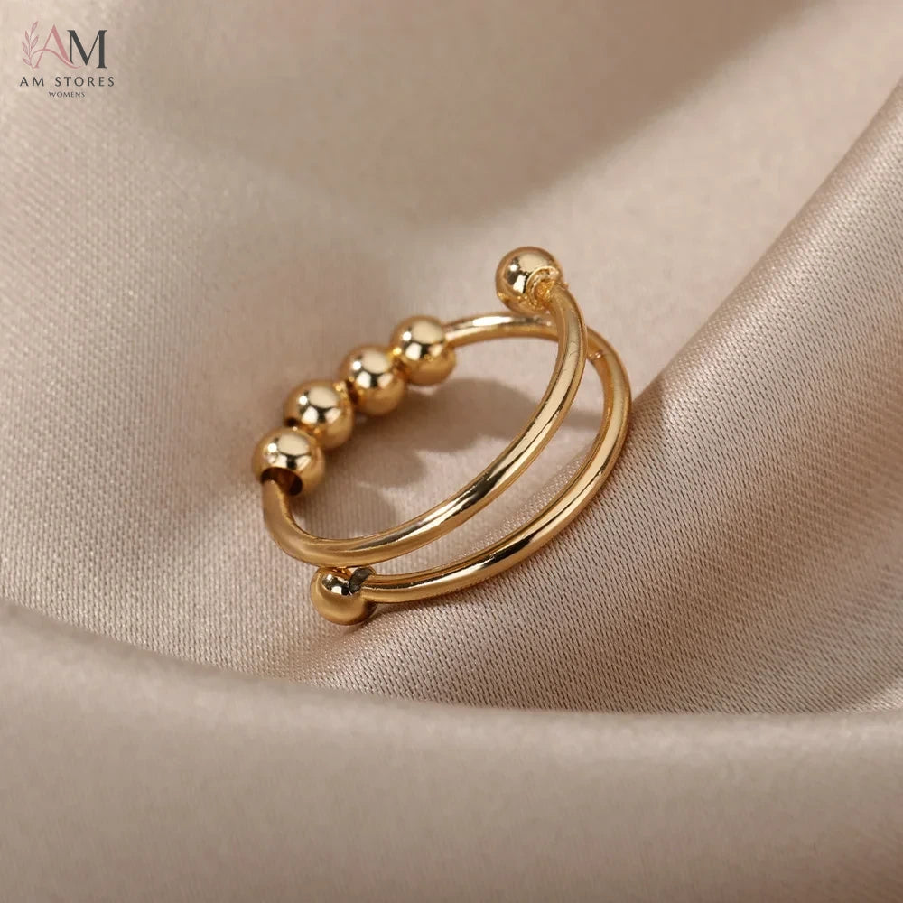 Anxiety Stainless Steel Adjustable Women's Ring - view 4