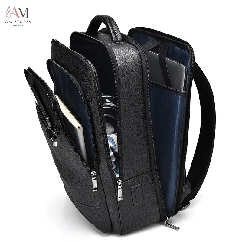 Executive Men's PU Leather Travel Backpack - view 6