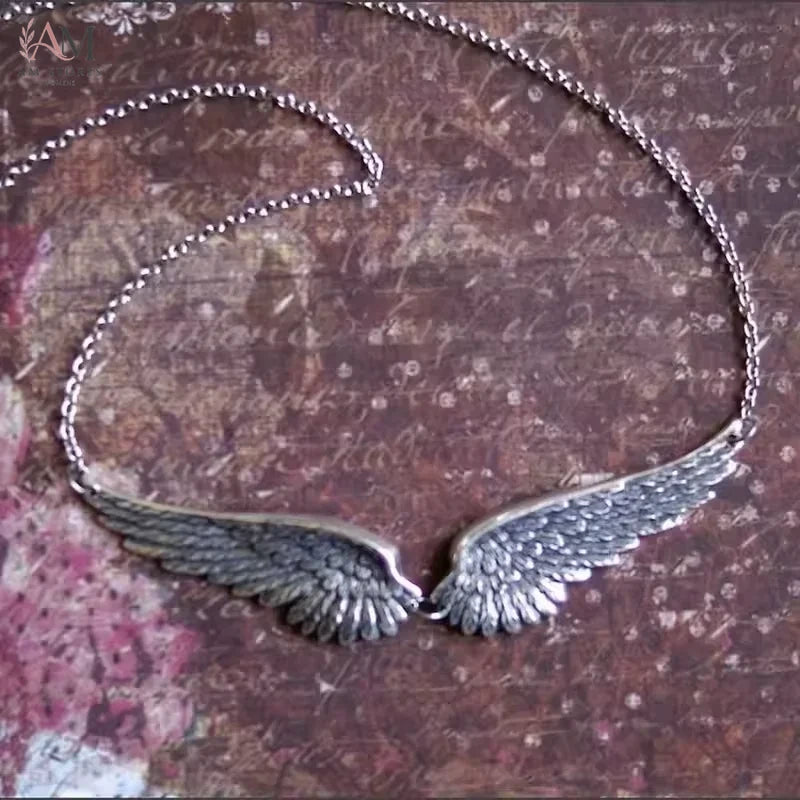 Vintage Angel Wing Feather Statement Necklace - view 1