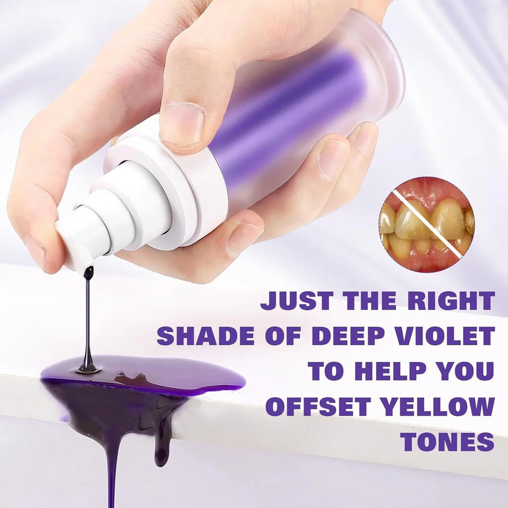 Purple Whitening Toothpaste Removal Plaque Stain Tartar Reduce Cavity Caries Yellowing Teeth Fresh Breath Oral Enamel Clean Care
