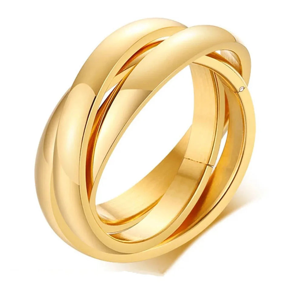 Customize Jewelry 3 Finger Ring Sets For Women Stainless Steel Wedding Engagement Ring Personalized Wholesale