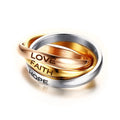 Customize Jewelry 3 Finger Ring Sets For Women Stainless Steel Wedding Engagement Ring Personalized Wholesale
