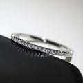 Huitan 3 Colors Simple Band Women Rings Shiny Cubic Zirconia Delicate Anniversary Gift Accessories Hot Sale Fashion Jewelry